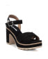 Women's Heeled Suede Sandals With Platform By Black
