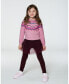 Little Girls Leggings With Tulle Skirt Burgundy - Toddler|Child