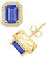 Tanzanite (3-1/5 Ct. t.w.) and Diamond (3/8 Ct. t.w.) Halo Stud Earrings