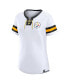 Women's White Pittsburgh Steelers Sunday Best Lace-Up T-shirt