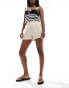 Hollister high rise linen tailored short in beige