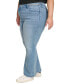 Фото #3 товара Plus Size Chain-Trim Wide-Leg Jeans, First@Macy’s