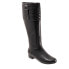 Фото #2 товара Trotters Morgan T2262-001 Womens Black Leather Zipper Knee High Boots