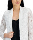 Фото #4 товара Women's Floral Embroidered Open Front Blazer