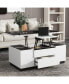 Фото #2 товара Modern Lift Top Glass Coffee Table With Drawers & Storage Multifunction Table
