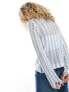 Фото #5 товара ONLY open knit cardigan in blue stripe