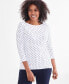 Фото #1 товара Petite Dot Pima Knit Top, Created for Macy's