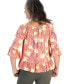 Фото #2 товара Women's Printed On-Off Ruffle Sleeve Top, Created for Macy's