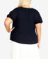 ფოტო #3 პროდუქტის Plus Size Brittany V-neck Top