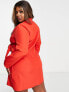Фото #2 товара Saint Genies Plus tie front blazer dress in tomato red