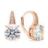 Charming bronze earrings with clear zircons EA465R