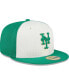 Фото #2 товара Men's White/Green New York Mets 2024 St. Patrick's Day 59FIFTY Fitted Hat