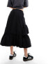 Фото #5 товара Urban Revivo ruffle detail maxi skirt in black