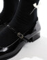 Bershka buckle detail heeled mary janes in black