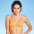 Фото #1 товара Juniors' Ribbed Triangle Bikini Top - Xhilaration™ Orange Size Medium