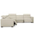 Фото #5 товара Nevio 5-Pc. Leather "L" Shaped Sectional with 2 Power Recliners with Articulating Headrests, Created for Macy's