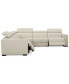 Фото #8 товара Nevio 5-Pc. Leather "L" Shaped Sectional with 2 Power Recliners with Articulating Headrests, Created for Macy's