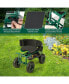 Rolling Garden Cart Outdoor Gardening Workseat with Adjustable Height &Tool Storage