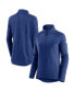 ფოტო #2 პროდუქტის Women's Blue and Heathered Blue Tampa Bay Lightning Logo Authentic Pro Travel and Training Raglan Quarter-Zip Jacket
