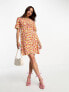 Фото #2 товара Nobody's Child Alexa floral mini dress in orange and red