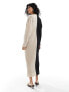 Фото #5 товара ASOS DESIGN long sleeve maxi plisse dress in colourblock