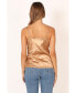 Фото #6 товара Women's Leif Tie Front Cami - Bronze/Gold