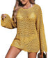 Фото #1 товара Women's Seaside Whispers Crocheted Cover-Up Dress