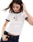 ASOS DESIGN waffle baby tee with snoopy licence graphic in cream S - фото #2