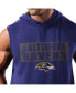 Фото #2 товара Men's Purple Baltimore Ravens Marathon Sleeveless Pullover Hoodie