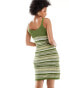 Фото #2 товара JDY Tall knitted stripe dress in khaki