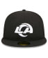 Фото #2 товара Men's Black Los Angeles Rams Main Patch 59FIFTY Fitted Hat