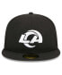 Men's Black Los Angeles Rams Main Patch 59FIFTY Fitted Hat Черный, 8 - фото #2