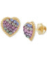 Фото #3 товара Children's Crystal Heart Stud Earrings in 14k Gold