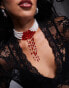 Фото #1 товара ASOS DESIGN Halloween choker necklace with faux pearl and red bead design