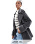 Фото #1 товара ASOS DESIGN Tall oversized tailored cropped trench coat with belt in grey