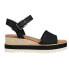 Фото #1 товара TOMS Diana Canvas Espadrille Wedge Womens Black Casual Sandals 10017856