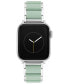 Фото #1 товара Women's Mint Silicone and Silver-Tone Alloy Link Bracelet Compatible with 42mm/44mm/45mm/Ultra/Ultra 2 Apple Watch