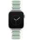 ფოტო #1 პროდუქტის Women's Mint Silicone and Silver-Tone Alloy Link Bracelet Compatible with 42mm/44mm/45mm/Ultra/Ultra 2 Apple Watch