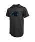 Фото #3 товара Men's Threads Bryce Young Black Carolina Panthers Player Name and Number Tri-Blend Hoodie T-shirt