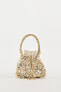 Beaded mini bucket bag