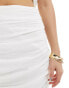 Фото #3 товара Kaiia textured ruched side split maxi skirt co-ord in white