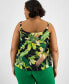 ფოტო #2 პროდუქტის Plus Size Printed Cowlneck Camisole Top, Created for Macy's