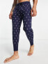 Фото #1 товара Polo Ralph Lauren lounge jogger in navy with all over print logo