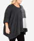 Фото #3 товара Plus Size Mia Round Neck Poncho Sweater