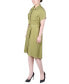 Petite Short Sleeve Belted Utility Style Dress