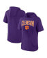 Фото #2 товара Men's Purple Clemson Tigers Outline Lower Arch Hoodie T-shirt