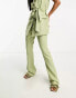 Фото #2 товара In The Style tailored flared trousers co-ord in sage