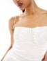 Фото #2 товара Vesper exclusive cami ruched bust midi dress in white