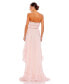 Women's Beaded Ruffle High Low Gown