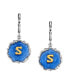 ფოტო #17 პროდუქტის Silver Tone Blue Enamel Gold Tone Initial Earrings